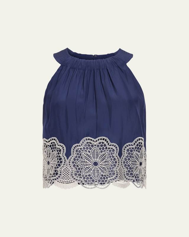 Estella Crochet-Trim Blouse